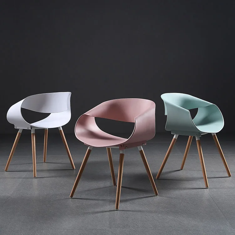 
Оптовая продажа, мебель, пластиковые стулья для ресторана и офиса, современные обеденные стулья с деревянными ножками 