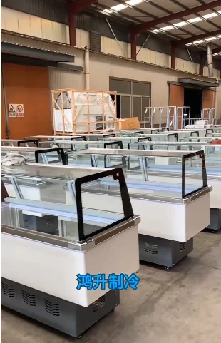 Factory  Commercial Freezer Glass display chiller Right angle Salad refrigerator Iced porridge cooler Salad refrigerator