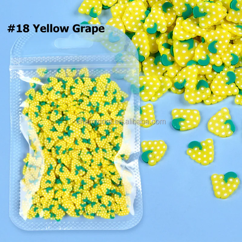 3D Fruit Slices 10G Nail Charms Polymer Clay DIY Designs Slice Lemon Nail Art Decor Soft Clay Polish Manicure Supplies