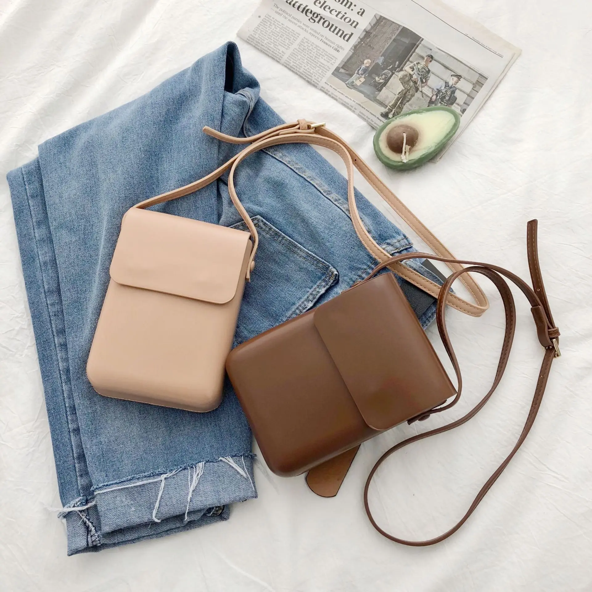 Modest Low MOQ Custom logo Crossbody Mobile Phone Bags For Woman Stylish Quality PU Leather Ladies Mini Square sling Purses