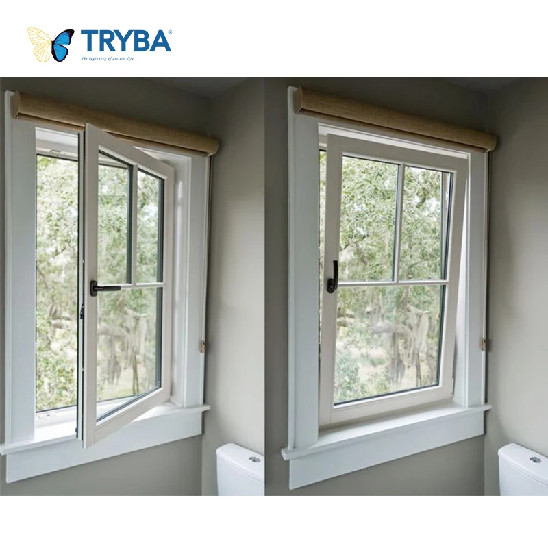 Thermal Break Aluminum Inward Opening Tilt And Turn Window With Grill Design