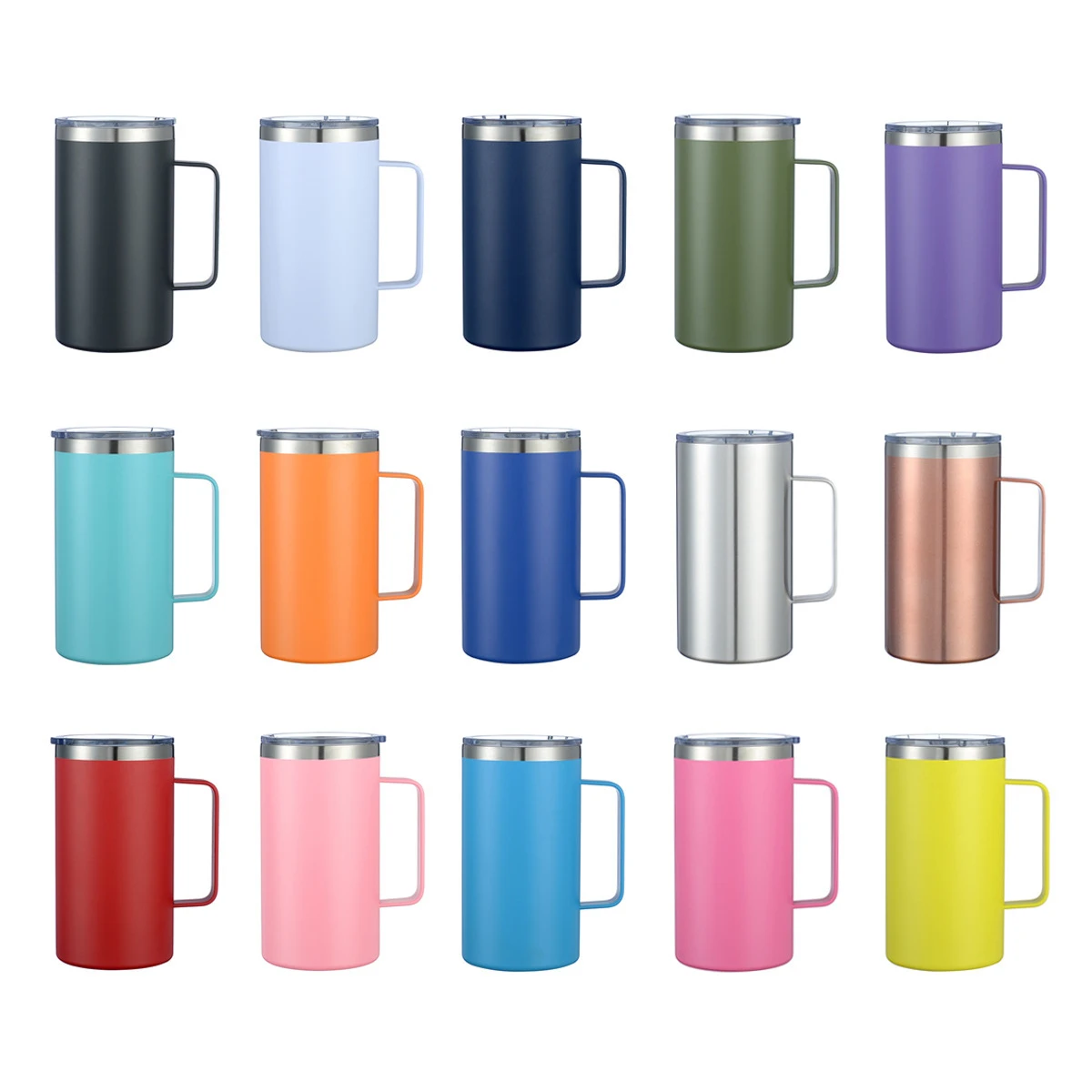 Big volume 304 stainless steel coffee cup colorful metal beer drinking cups mug 24oz insulated car cup 700ml