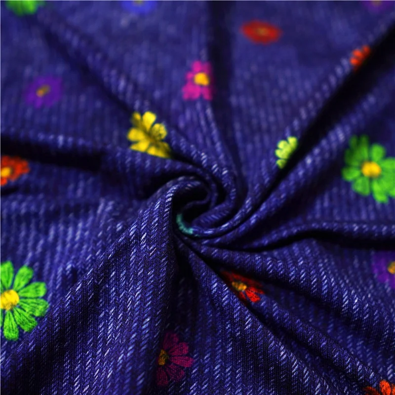 Super Soft NO MOQ Custom Digital printed  cotton bamboo french terry fabric for Hoodies 280gsm