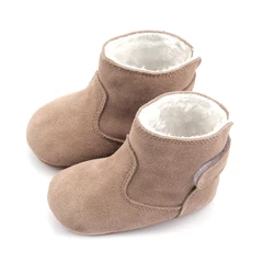 Winter Baby Shoes Outdoor Non-slip Snow Ankle Boots Suede Soft Bottom Leather Short Boots Plush Warm Baby Boots