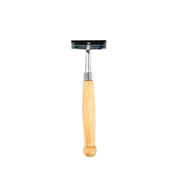 Best Custom Logo Long Natural Bamboo Handle Safety Razor Biodegradable for Home Hotel