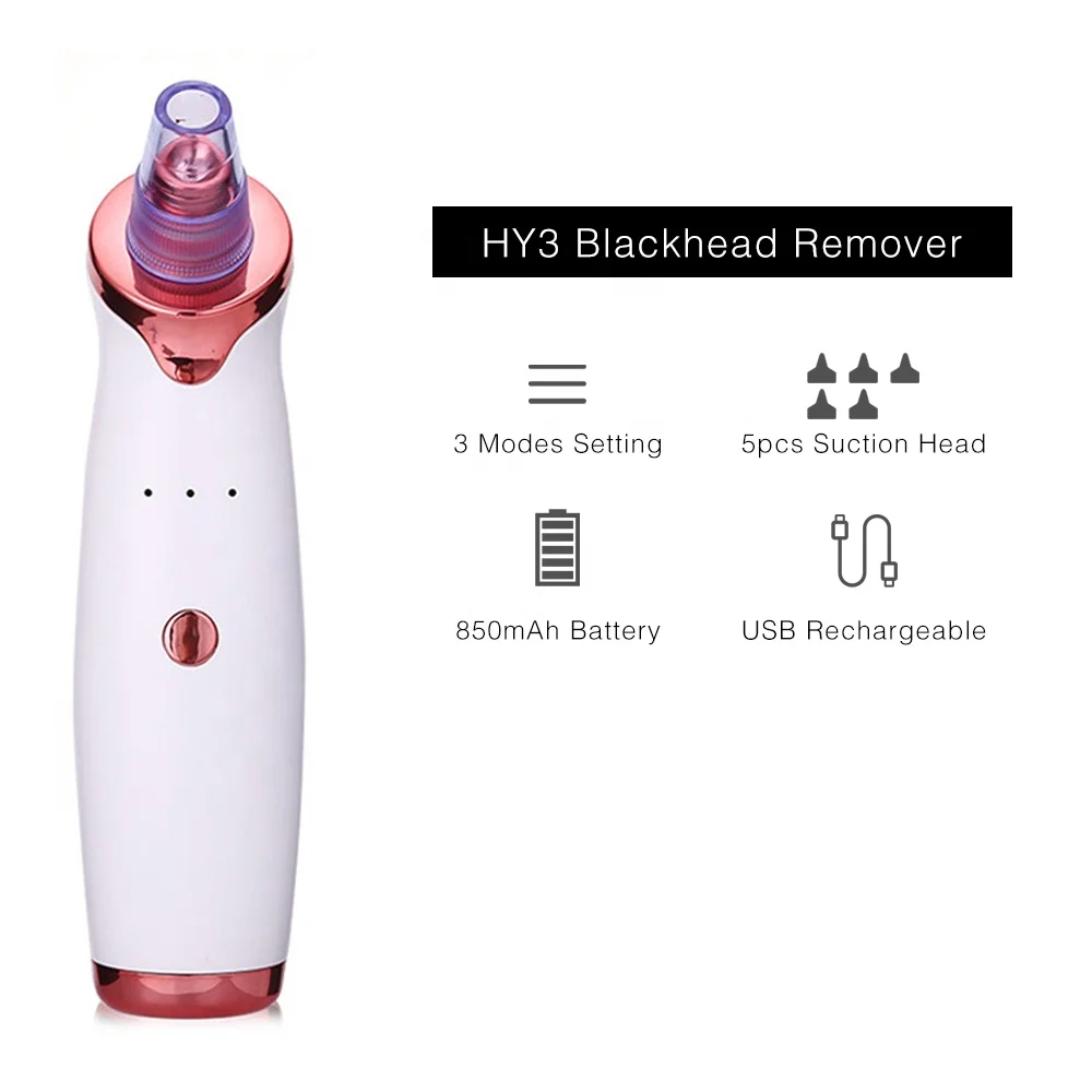 Pore Vacuum Blackhead Remover Rechargeable Vacuum Suction Different Kinds of Nose Blackhead Removal for Deep Cleansing