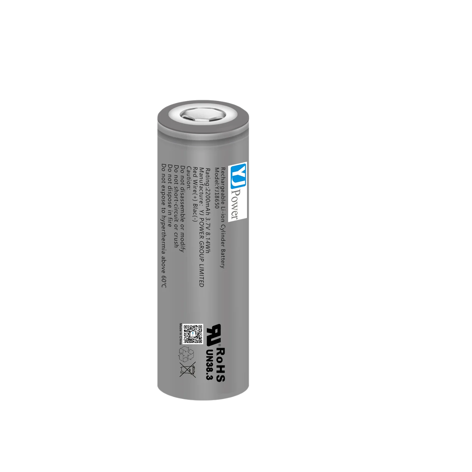 Li-ion cylindriacl battery 2200mAh 3.7v 18650 li ion rechargeable battery for smart equipments