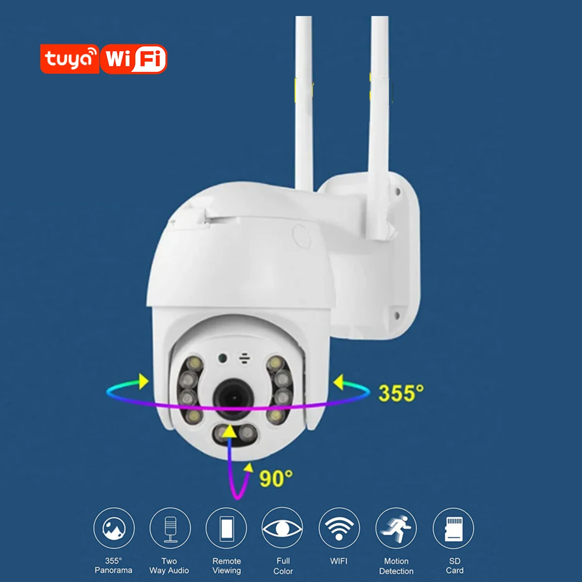  1080P PTZ WIFI Camera Long Range Outdoor Two Way Audio Dome Camara 2MP Security IP HD Motion Detection