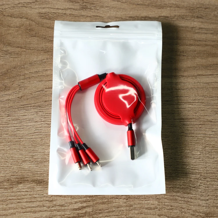 OEM Multi Retractable 3.0 A Fast Charger Cord  colorful  Charging Cable 3 ft 3-in-1 USB Charge Cord with Phone/Type C/Micro