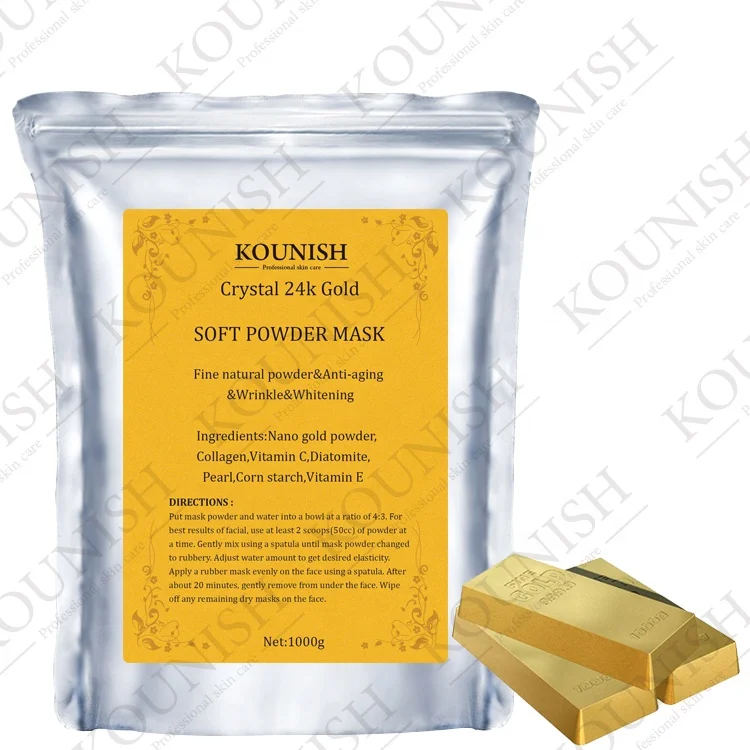 Private Label  Beauty Whitening Peeling Off 24k Crystal Gold Skincare Hydro Jelly Collagen Facial Mask Powder