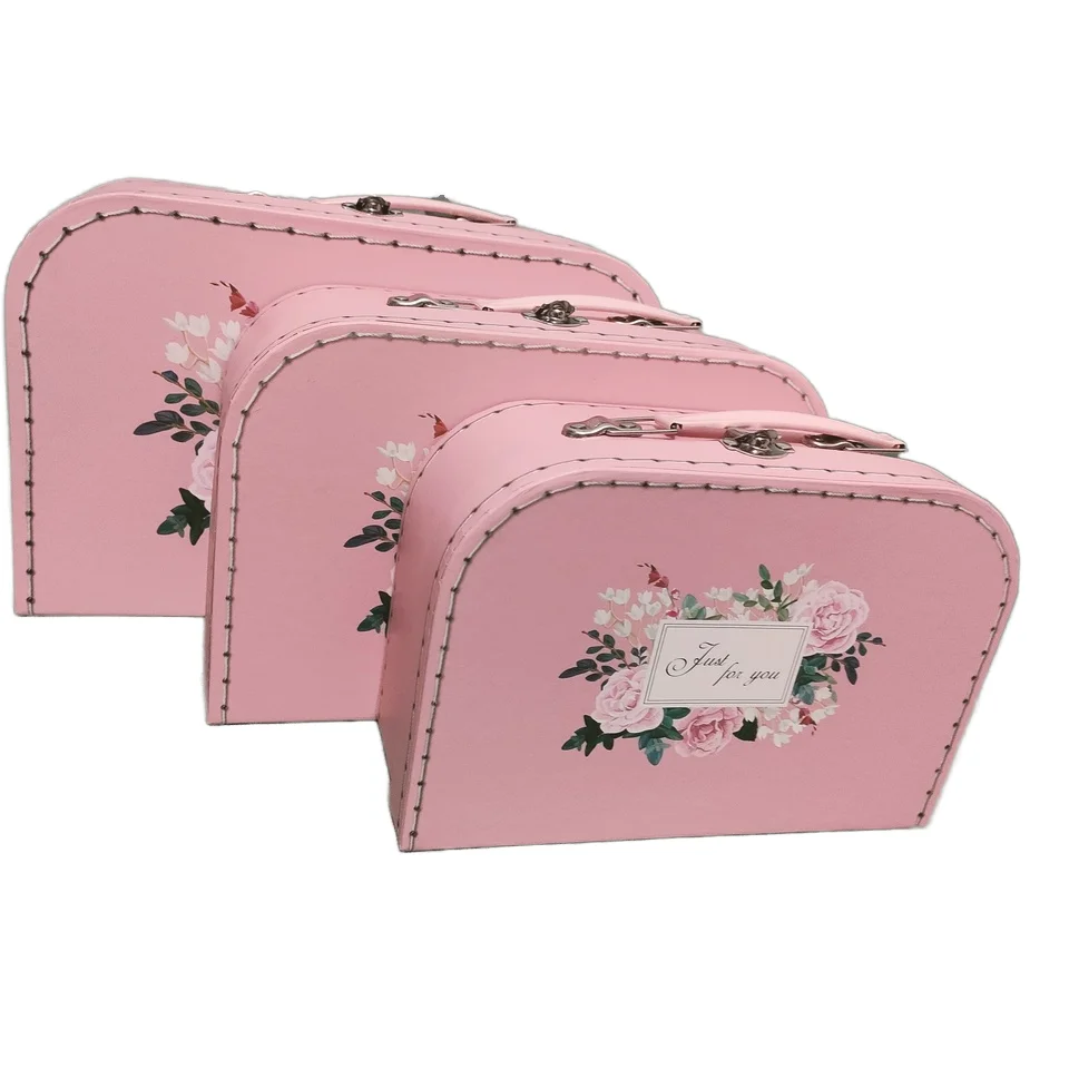 suitcase paper box suitcase white cardboard box baby travel suitcase gift box with handle