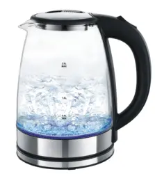 China factory Silver Transparent Black Household Hotel stainless steel tea electric glass kettle