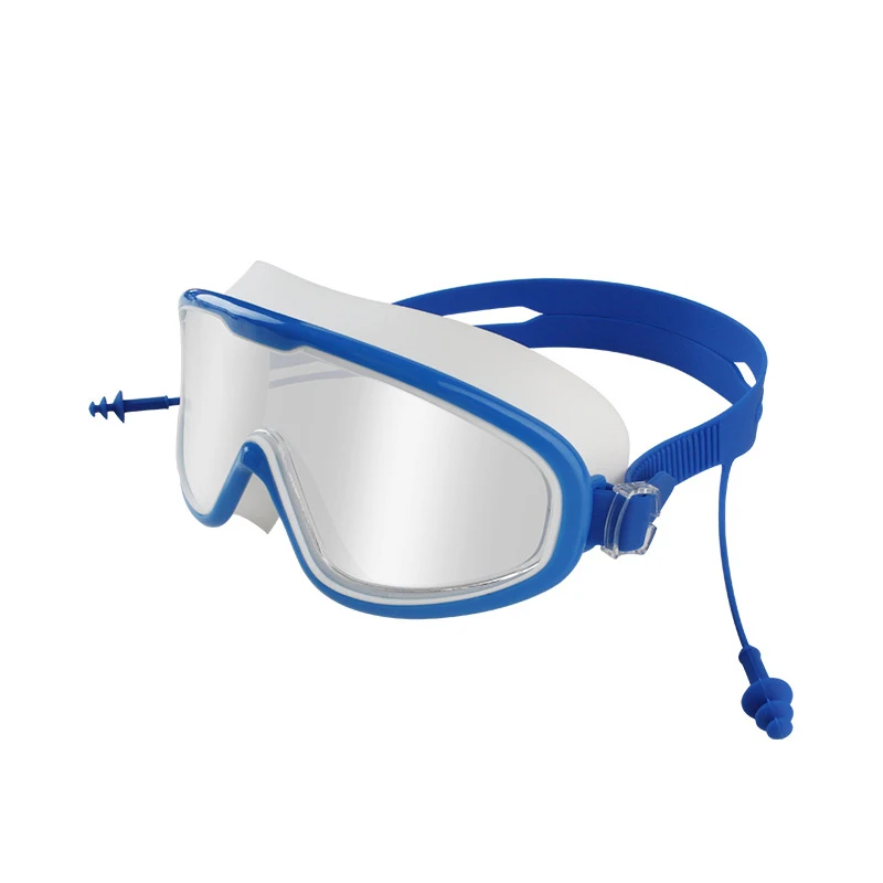Wide field of vision swimming mask black quality adult anti-fog two-color large frame swimming goggles