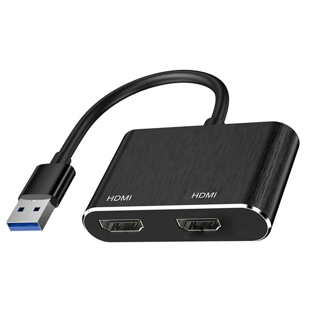 Адаптер USB 3 0-HDMI с двумя портами-Внешняя видеокарта и видеокарта-адаптер Type-A-HDMI мониторами