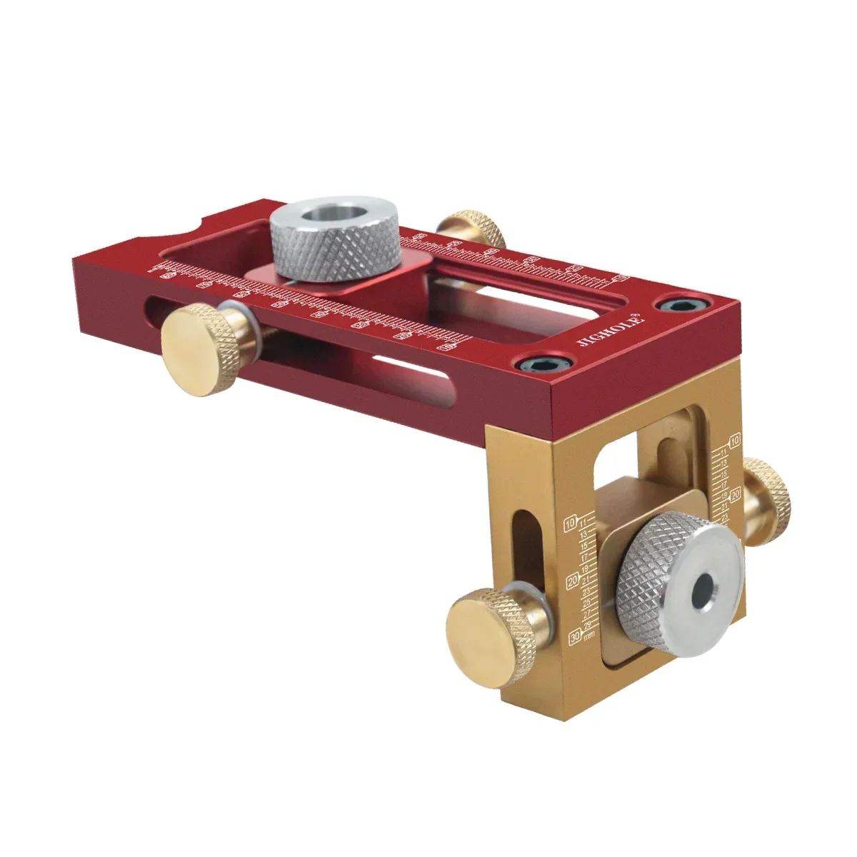 2 In 1 Drill Guide Doweling Jig Bed Cabinet Screw Punch Locator Woodworking Hole Drill Bit Set 5-Hole 6/8/10/12/15mm Pin Fixture