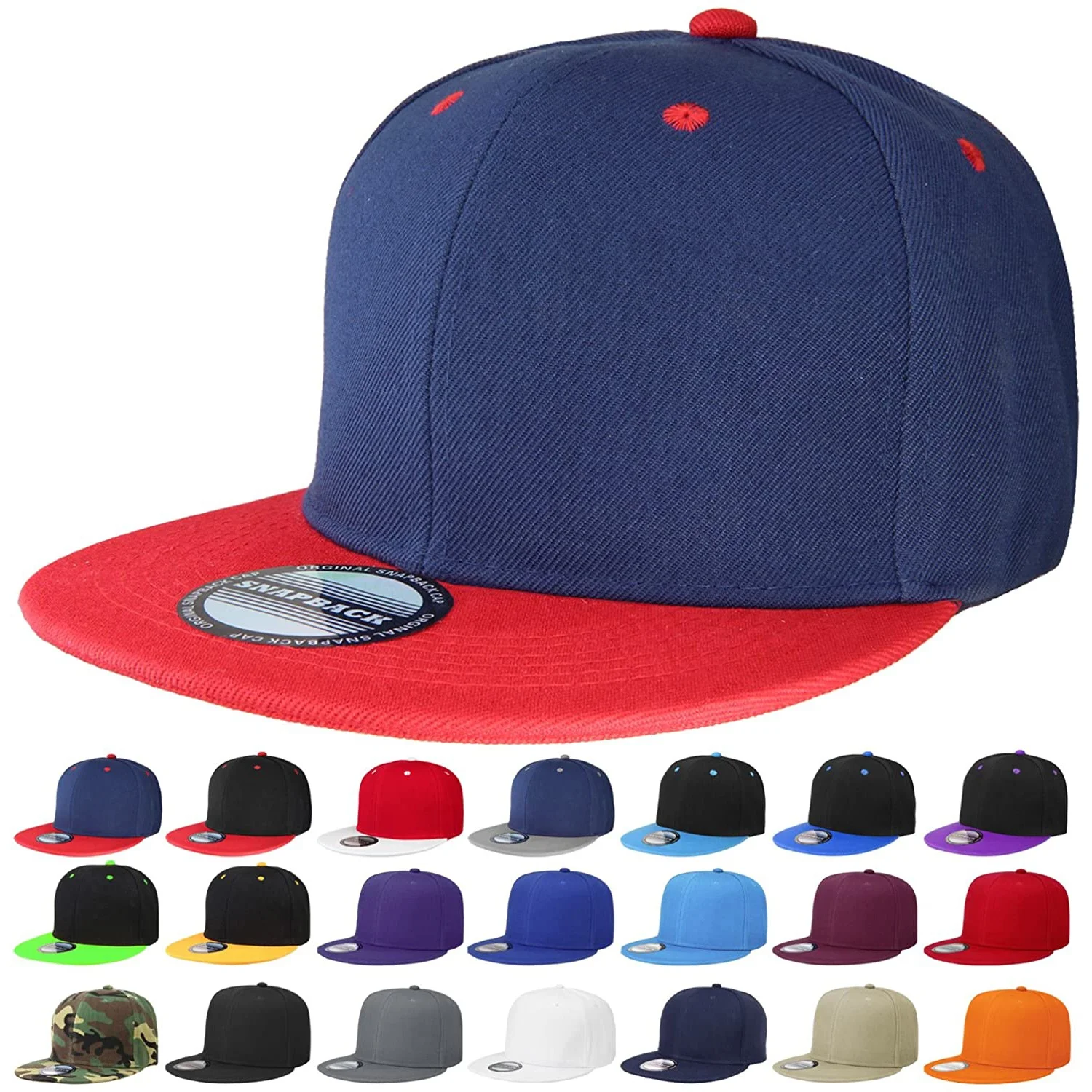 Oem Hip Hop Team 6 Panel Adjustable Flat Bill Embroidered Custom Blank Snapback Cap Hat