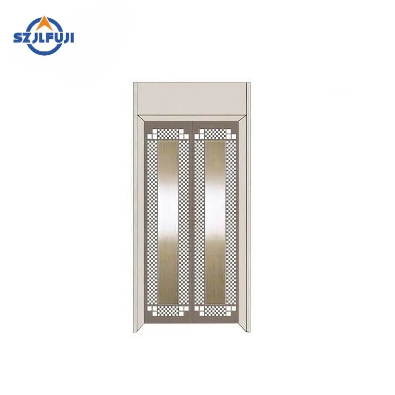 Top-selling door panels Elevator Cabin Car Mirror Etched Landing Door Panels with Jamb Frame Passenger Elevator Liftdoor Panels