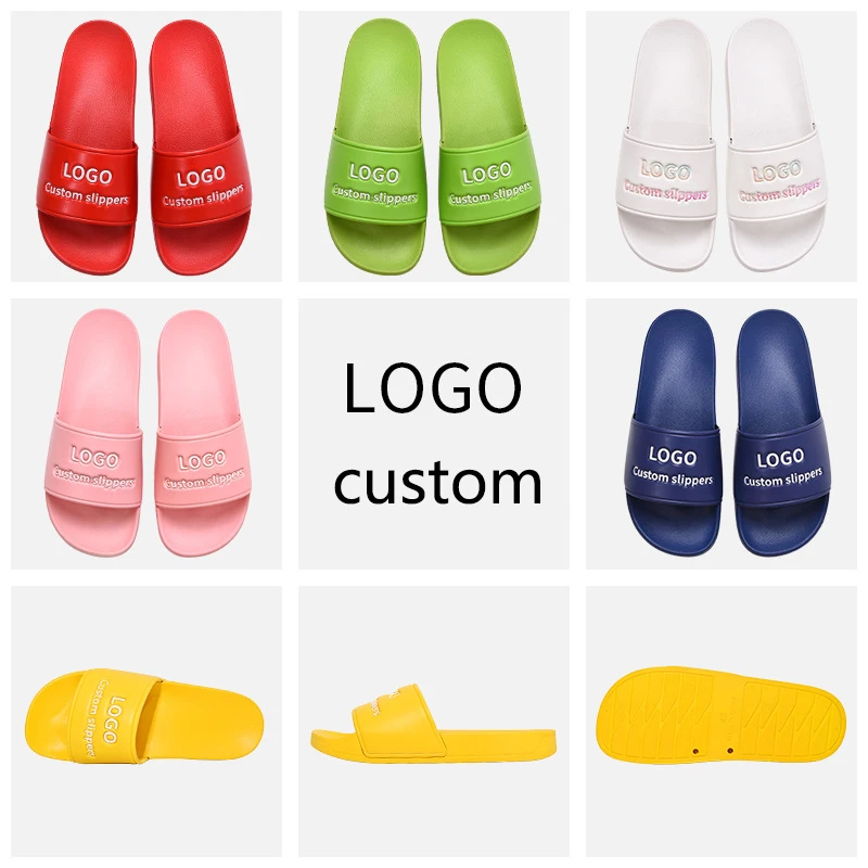 Custom Unisex Blank Slides Footwear Pvc Slides Embossed 3d Beach Summer Sandals Slippers For Men