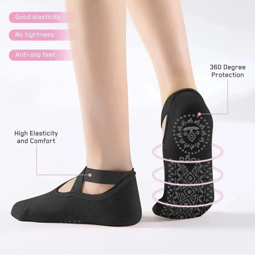 Women Yoga Grips Anti-slip Socks Pilates Socks Ideal For Pilates Yoga