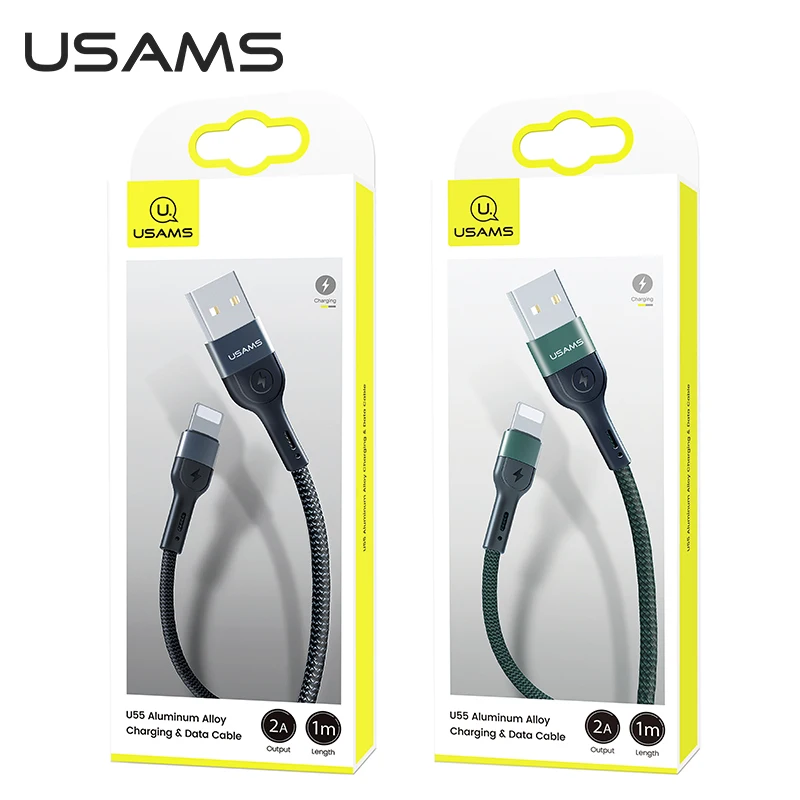 USAMS новый стиль дизайн U55 сплав плетеная линия зарядки данных USB зарядное устройство набор кабель для передачи iphone 13