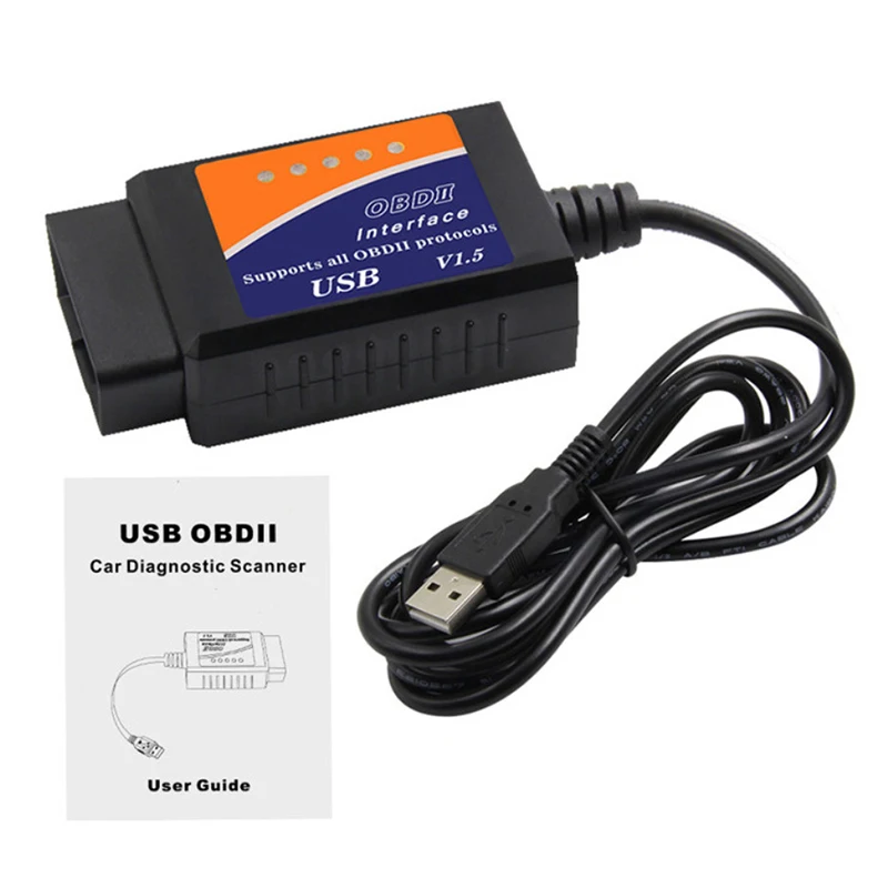 
Mini OBDII OBD2 V1.5 Support Multi-brands CAN-BUS All OBD2 Protocols Same as ELM327 USB Scanner 