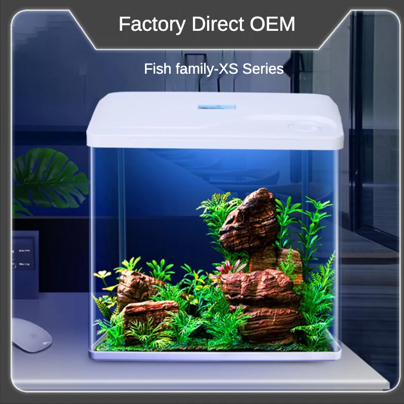 Fish tank office living room glass small fish tank mini aquarium table fish tank