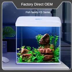Fish tank office living room glass small fish tank mini aquarium table fish tank