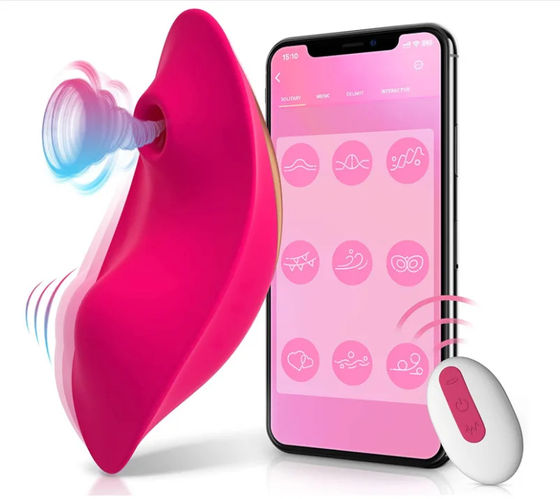 APP Remote Control Female Wearable Massager Panty With Clitoral Nipple Suckingr Silicone Adult sex toys Rose Vibrator for woman