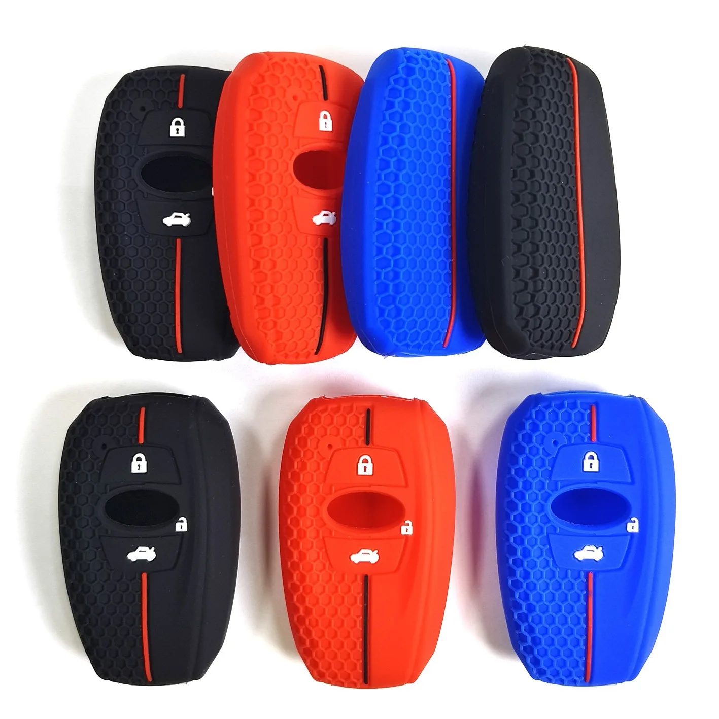4 Buttons Remote Smart Key Chain Cover Fob silicone Case Keyless Entry Protector Jacket for subaru BRz WRX