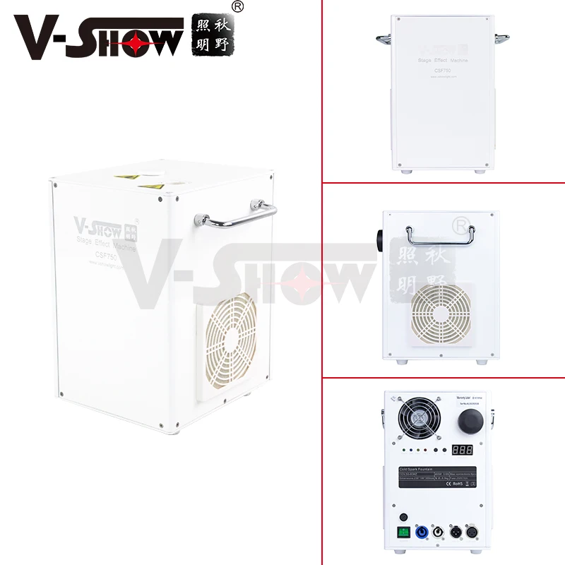 V-Show 4pcs With Flightcase 750W Remote Control Cold Spark Fountain Stage Effect Machine For Wedding