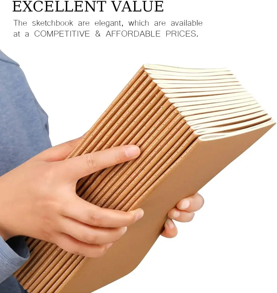Print Cheap Stitched Daily Bulk Blank Paper Notebook Brown Kraft Journal Paper Notebook