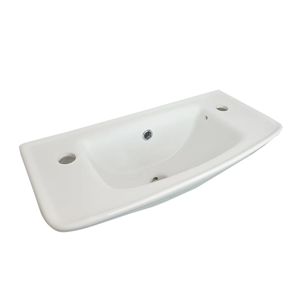 Rectangular small size hanging wall economical model modern ceramic bathroom sink