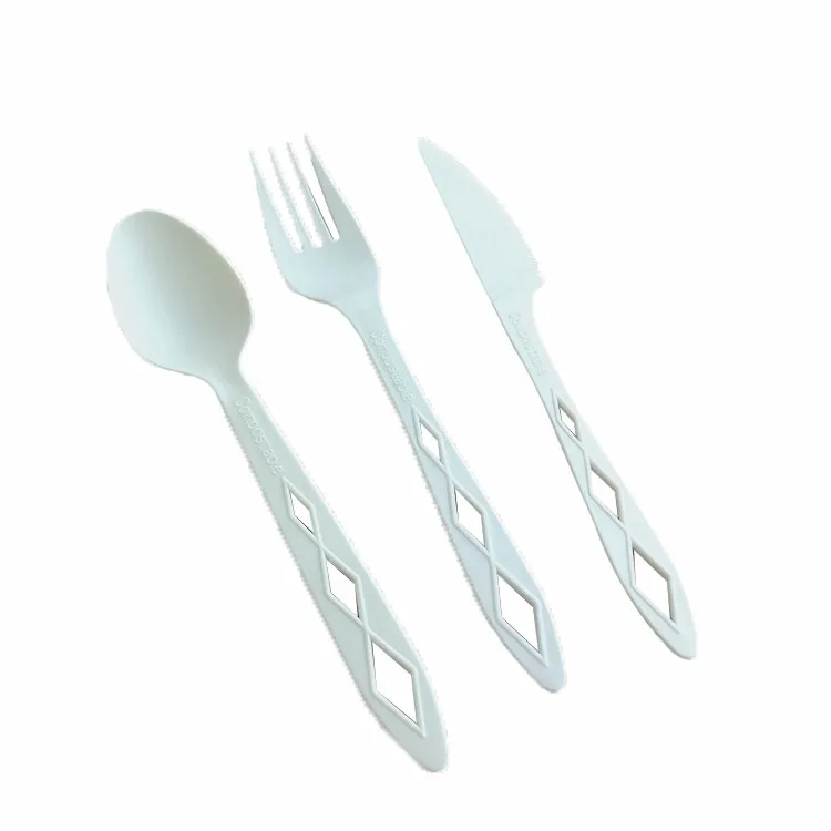 7 inch compostable cutlery spoon fork knife CPLA disposable cutlery