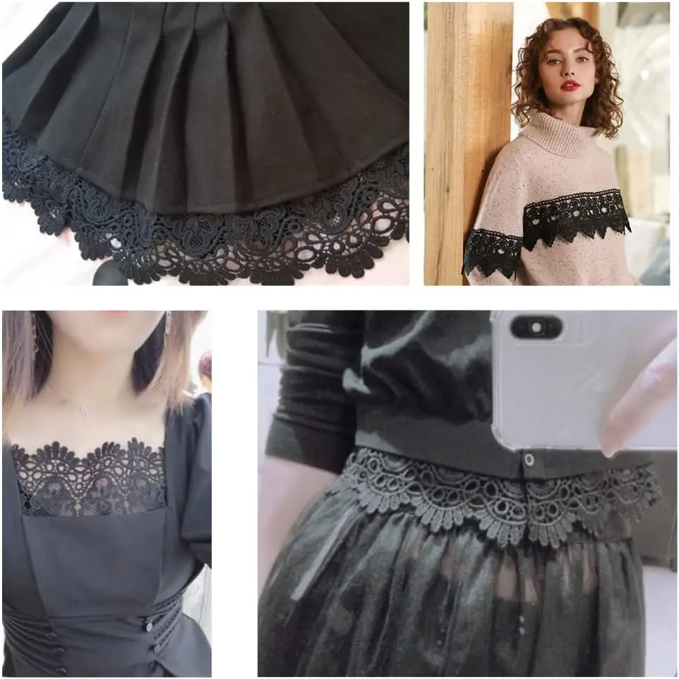 6.5cm Colorful  Lace Trim Sewing Crochet Ribbon Vintage Assorted Eyelet Lace Ribbons Roll for DIY  Dollies Dress Wedding Crafts