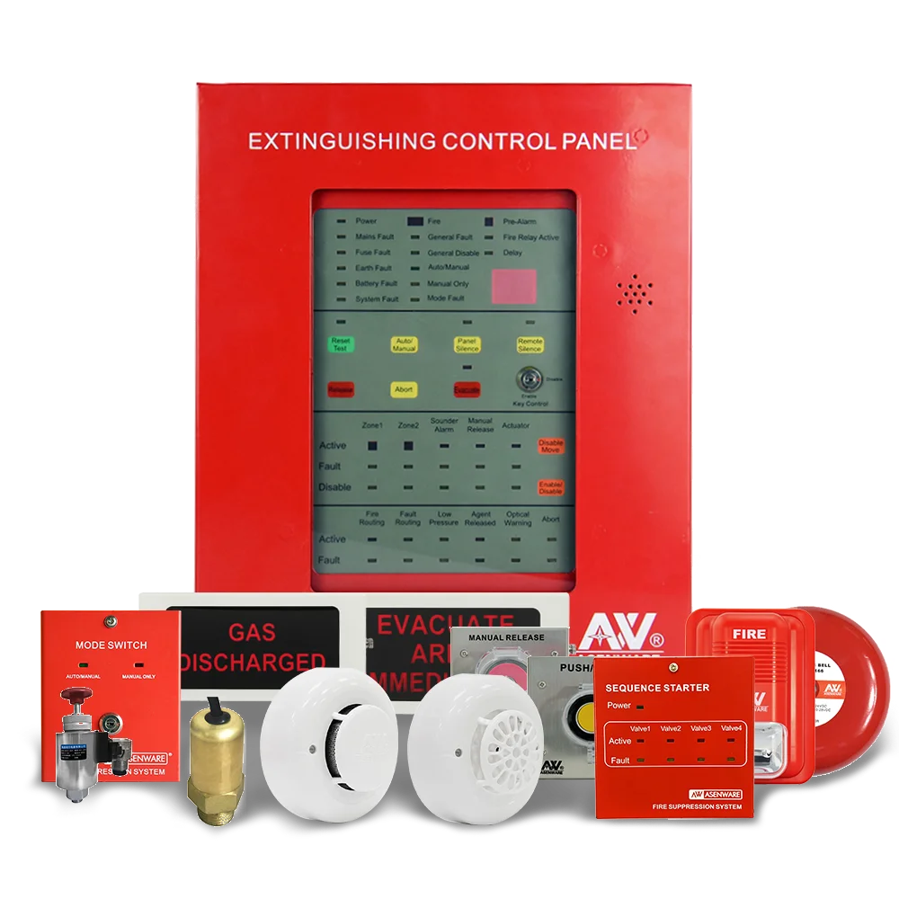 auto gas releasing control panel asenware FM200 CO2 gas suppression system