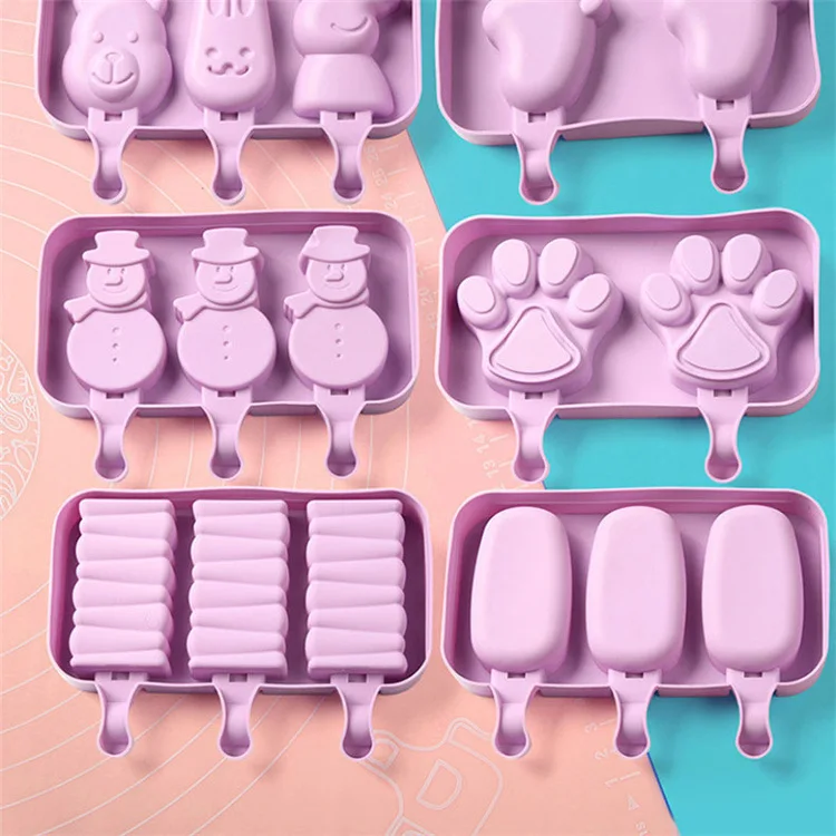 Creative Ice Cream Mold DIY HomeMade Cartoon Ice Cream Mold Silicone Ice Cream Stick Grinder New Design With LOGO