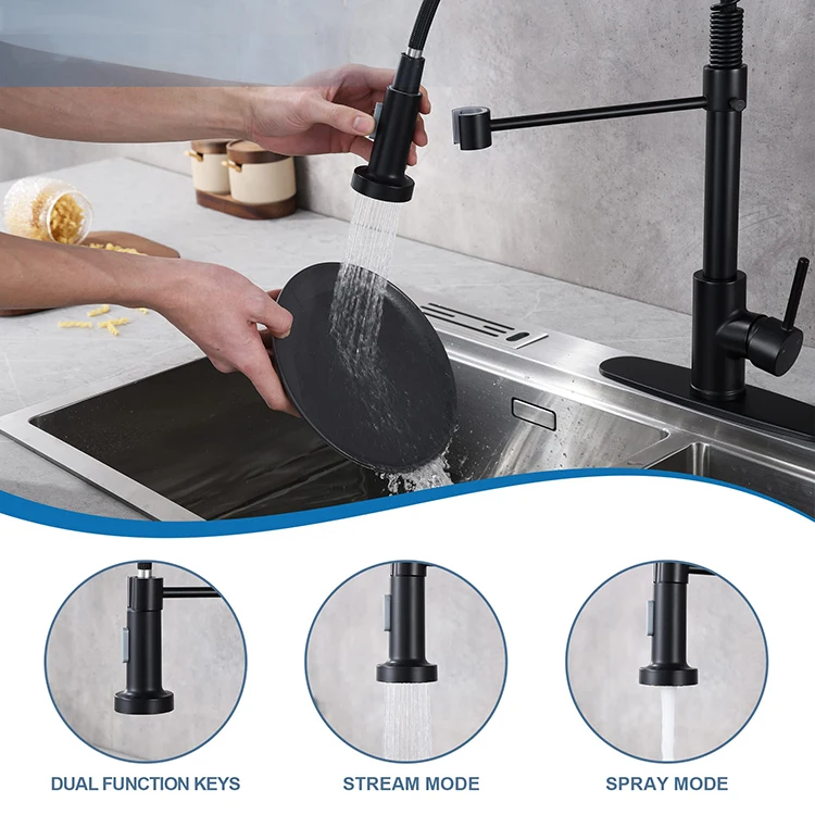 Cheap Pull Out Sprayer Spring Kitchen Mixer Pull Down Stainless Steel Kitchen Faucet