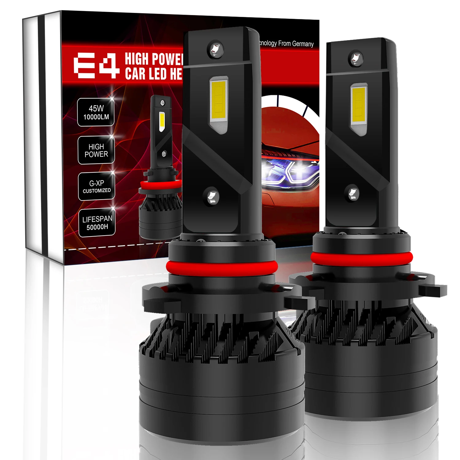 Newest Brightness mini E4 car led headlights H10 9005 HB3 90W 20000LM car auto led headlight bulbs