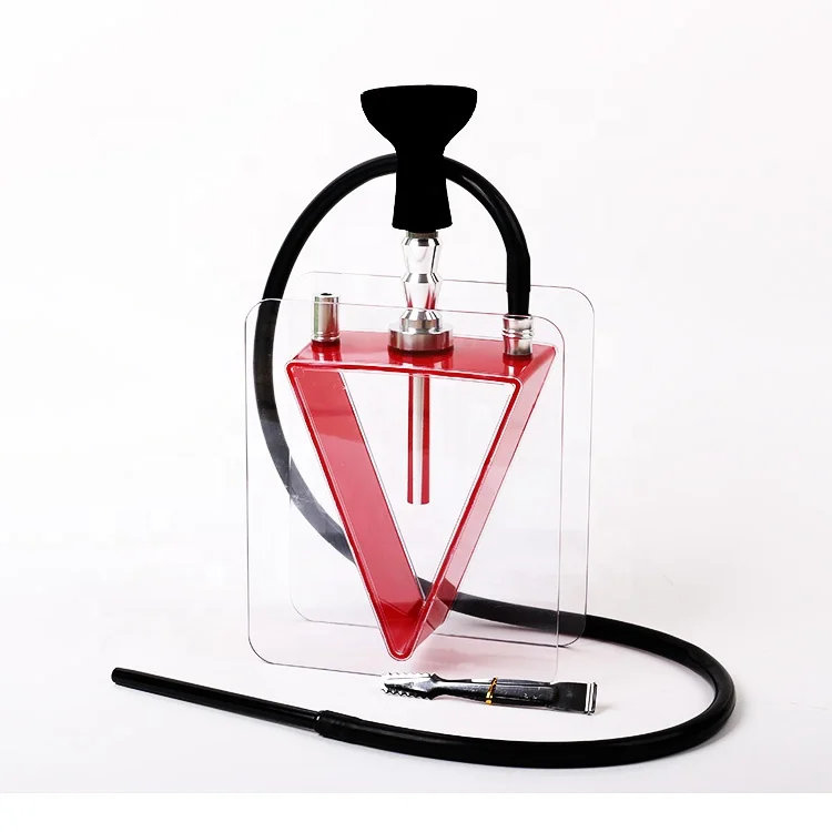 wholesale acrylic triangle shape hookah transparent plastic portable shisha