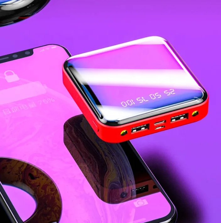 New Trending Digital Display Advertising Lithium Batterie Shoes Mirror Small Portable Mini 20000 Mah Power Bank
