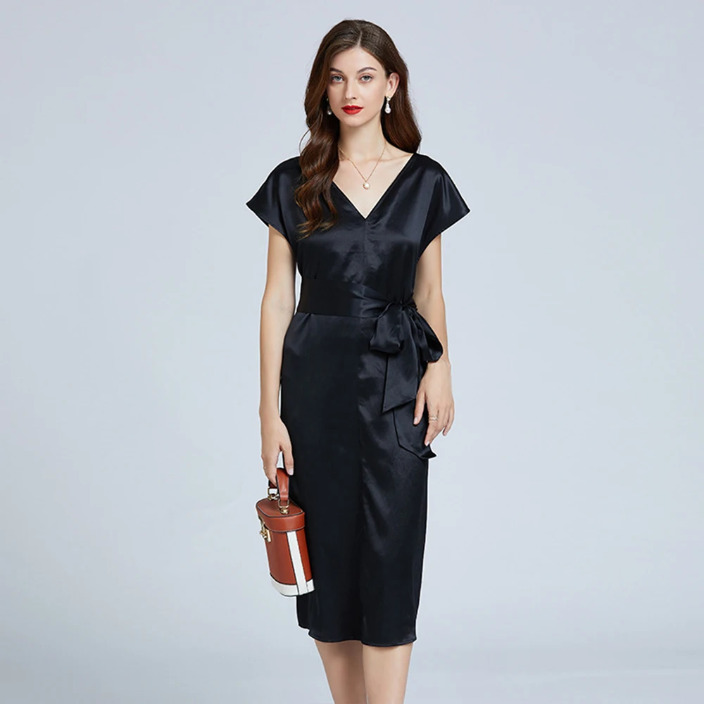 Custom Made 100% Mulberry Silk Garment Elegant Dress Luxury Pure Silk Nightgowns Women Silk Dress