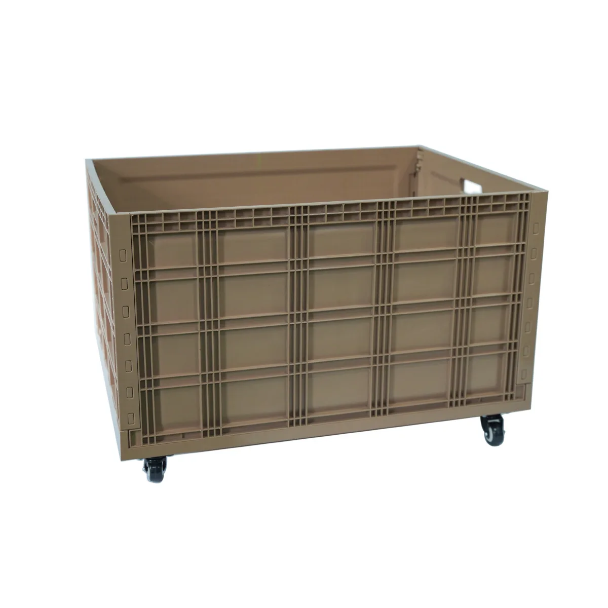 Crate&barrel Turnover Box Heavy-duty Wooden Grain Plastic Foldable Folding Basket Wholesale Price Plastic Storage Containers Box