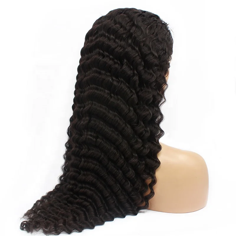 
Luxury Deep Wave 26 Inches 150% Density Brazilian Human Hair Lace Front Wig 