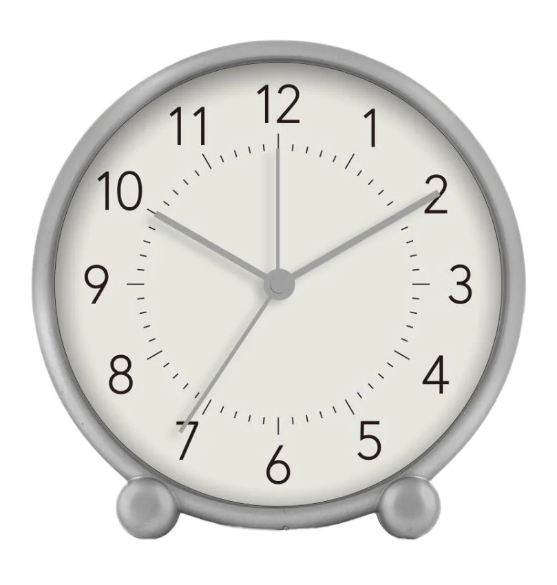 Easy Set Simple & Retro Super Silent Alarm Clock Beep Wake Round Alarm Clock  for Desk Bedroom and Home Decoration