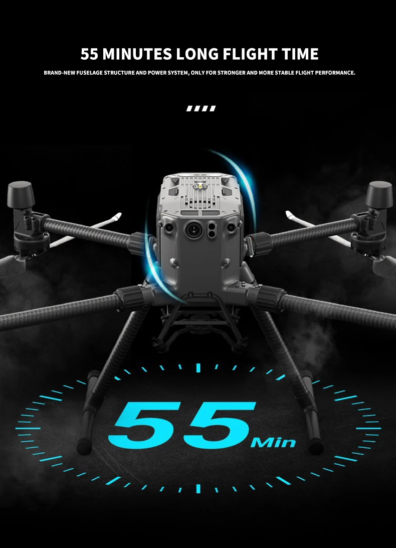 M300 RTK Enterprise drone 15km 1080p map transmission 55 min Max Flight Time IP45 Rating Hot-swappable Battery
