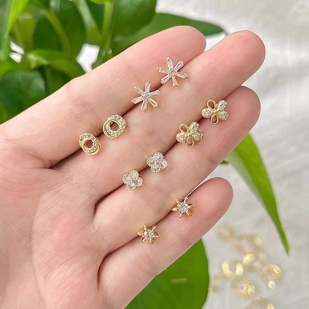 Hot sale low price gps-tracker-earrings-for-kids 18K Gold Plated funky Floral earrings new arrivals