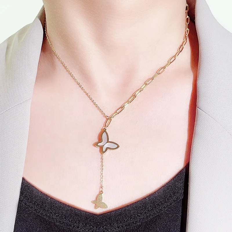 chain factory hot sale PVD gold plated stainless steel necklace women jewelry and accessories fashion Stainless steel jewelry