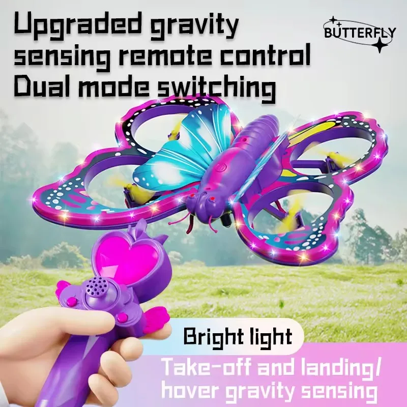 Foam RC Aircraft Intelligent Obstacle Avoidance Gravity Induction Remote Control Flying Fixed Height Butterfly Drone Kids Toys