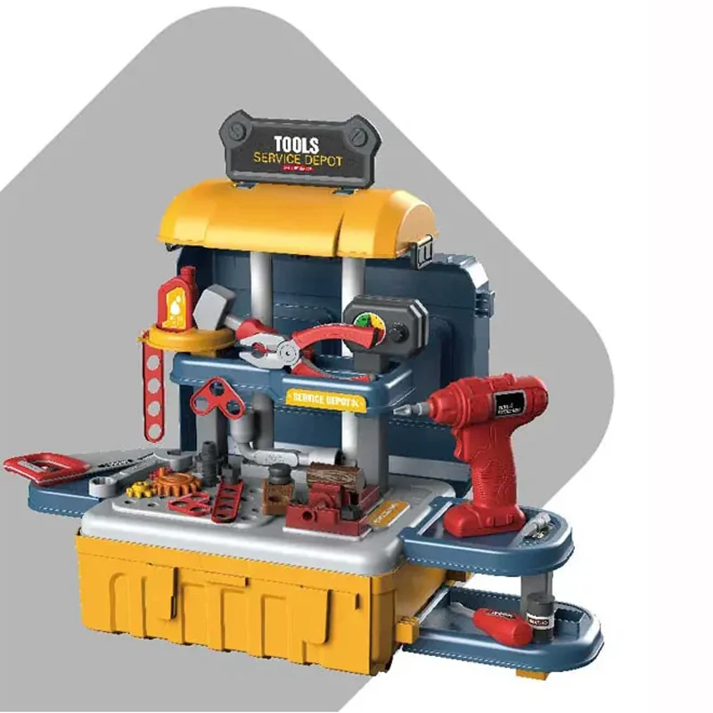 Pretend Play Preschool 3 In 1Tool Set Convertible Into A Mobile Workbench Toy Tools