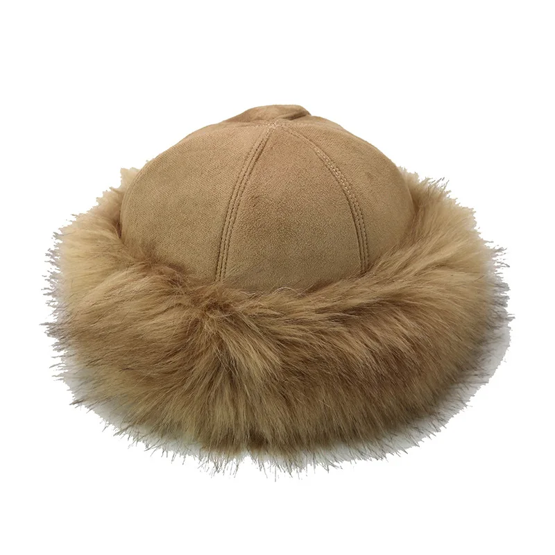Mongoloid suede Fluffy faux fox fur hat fur hat for men and women winter thickened warm hat